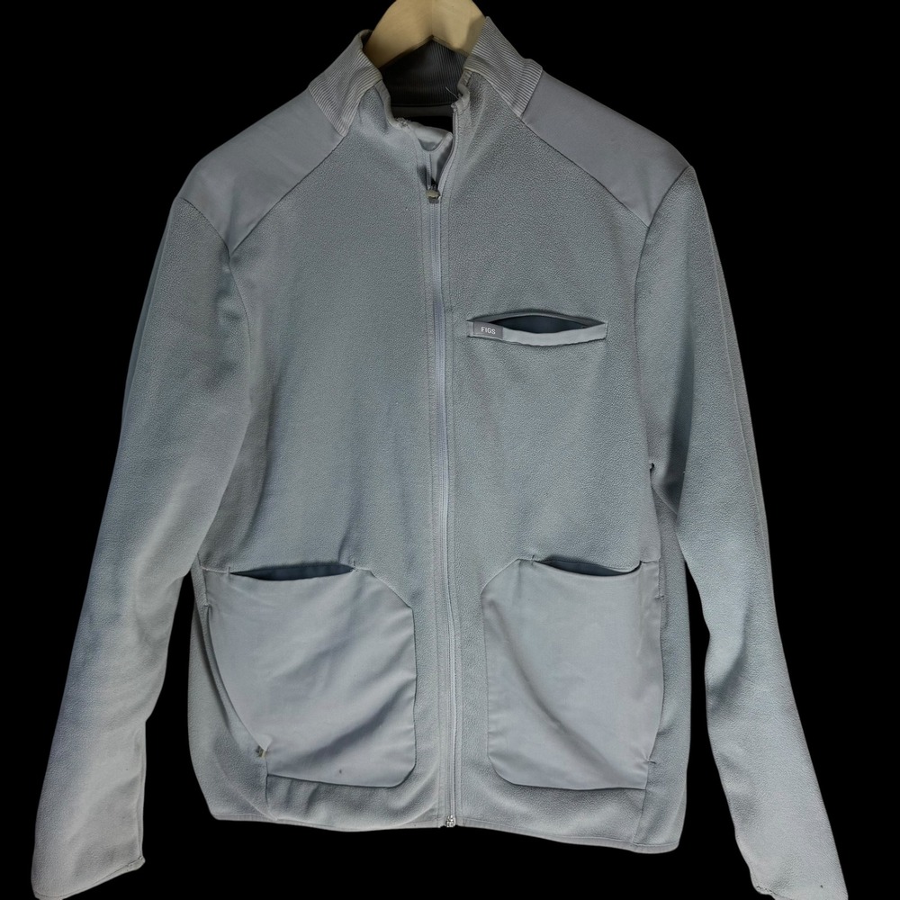 Figs Men's Light Gray Full-Zip Jacket